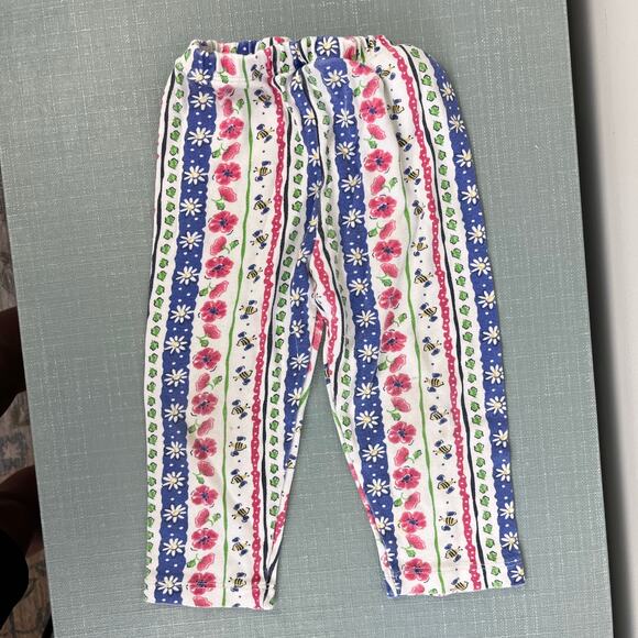 Vintage OshKosh B'gosh Striped Floral Garden Leggings 24 Months - Picture 9 of 9